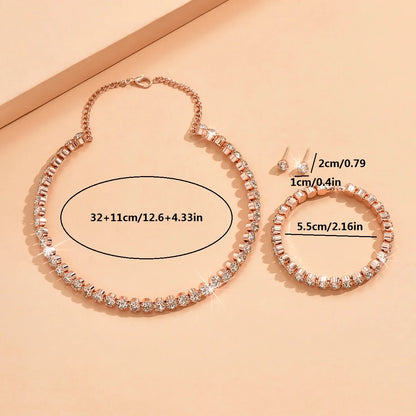 Elegant Sparkling Jewelry sets - Necklace, Bracelet & Earrings